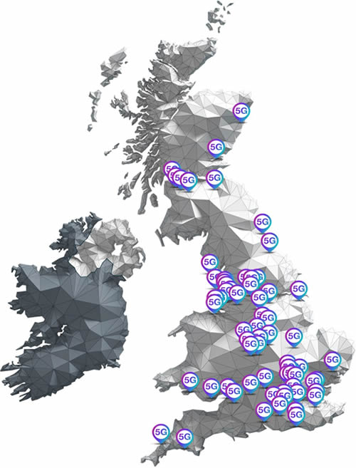 Three 5G towns and cities